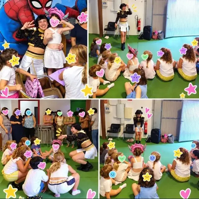 Actividad de grupo de Smile Animaciones con las caras infantiles protegidas