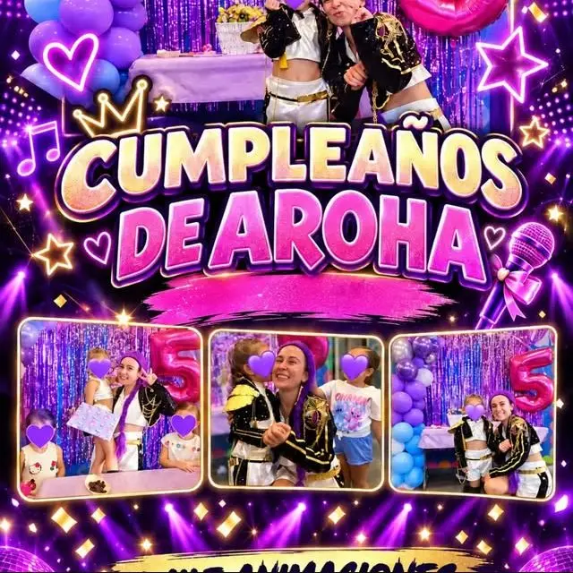 Cumpleaños K-pop con las caras infantiles protegidas